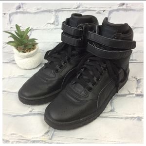 Puma Black High Top Sneakers, Size 7C or Women's 8 / 8.5